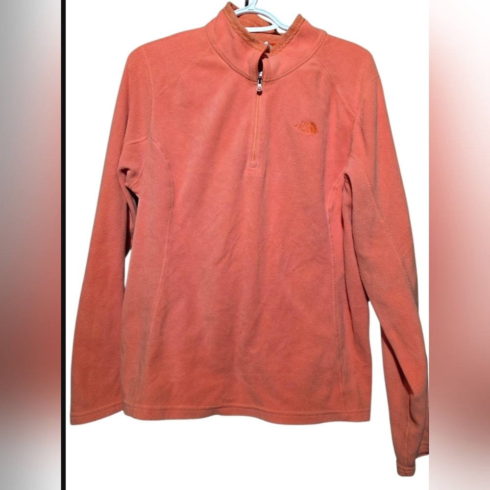 The North Face Fleece Half Zip Coral/Orange Size Medium PTP 24